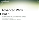 Recording of Part 1 of the Webinar 'Advanced Windows 8 Metro' by Gill Cleeren