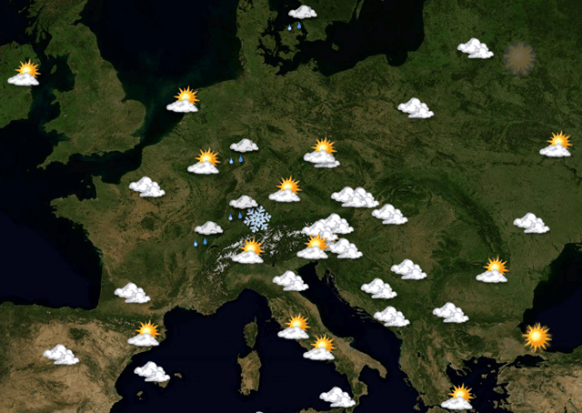 Europe Weather map Europe Weather map
