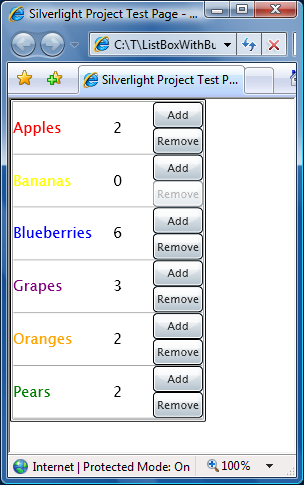 "Buttons in a ListBox" Sample Application