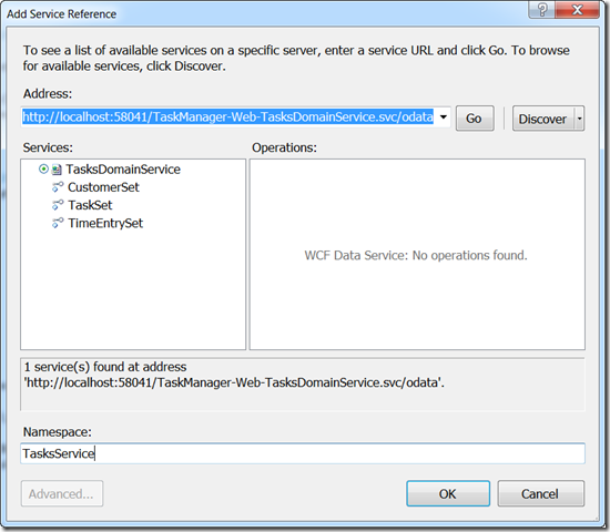 Add Service Ref OData