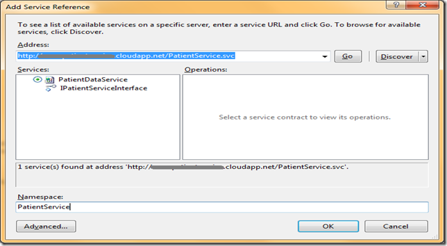 Add Azure Service Ref